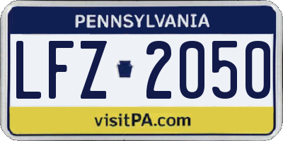 PA license plate LFZ2050
