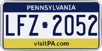 PA license plate LFZ2052