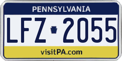 PA license plate LFZ2055