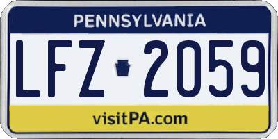 PA license plate LFZ2059