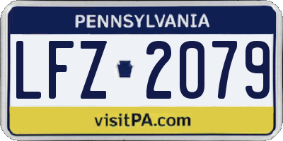 PA license plate LFZ2079