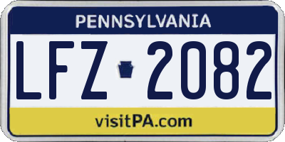 PA license plate LFZ2082