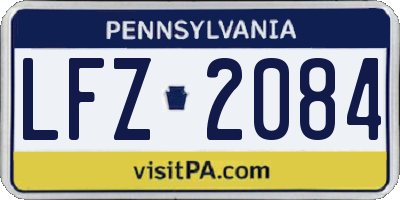 PA license plate LFZ2084