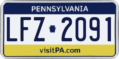 PA license plate LFZ2091