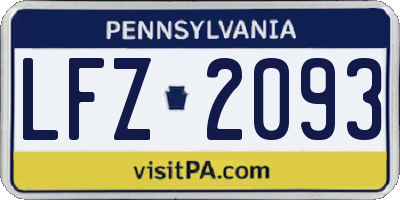 PA license plate LFZ2093