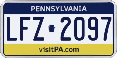 PA license plate LFZ2097