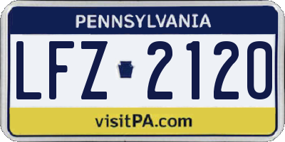 PA license plate LFZ2120