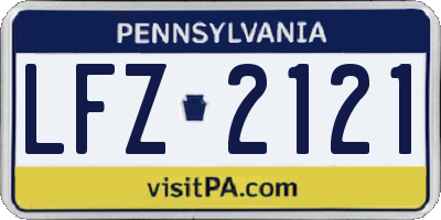 PA license plate LFZ2121