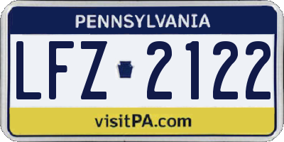 PA license plate LFZ2122