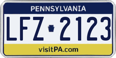 PA license plate LFZ2123