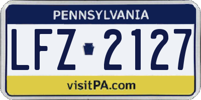 PA license plate LFZ2127