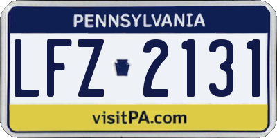 PA license plate LFZ2131