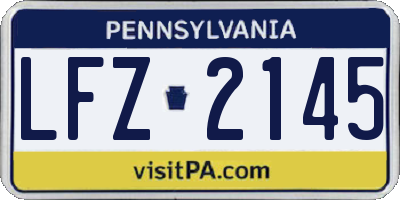 PA license plate LFZ2145