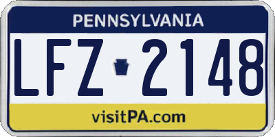 PA license plate LFZ2148