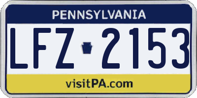 PA license plate LFZ2153