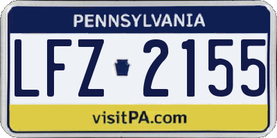 PA license plate LFZ2155