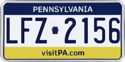 PA license plate LFZ2156
