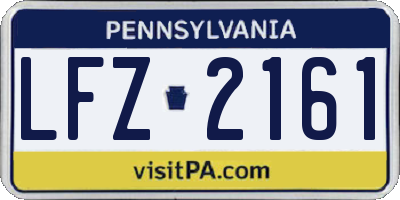 PA license plate LFZ2161