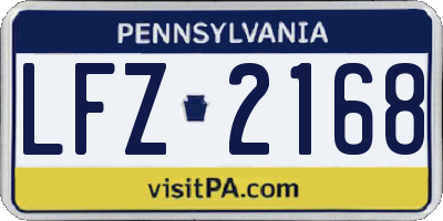 PA license plate LFZ2168