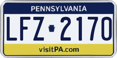 PA license plate LFZ2170