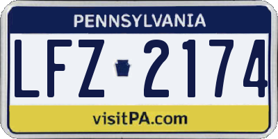 PA license plate LFZ2174