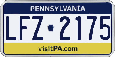 PA license plate LFZ2175