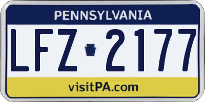 PA license plate LFZ2177
