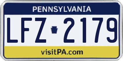 PA license plate LFZ2179