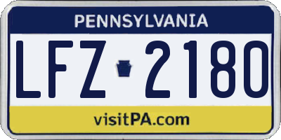 PA license plate LFZ2180