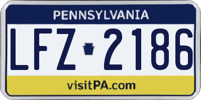 PA license plate LFZ2186