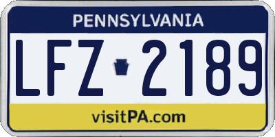 PA license plate LFZ2189