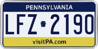 PA license plate LFZ2190
