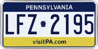 PA license plate LFZ2195
