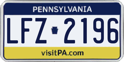 PA license plate LFZ2196