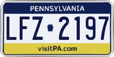 PA license plate LFZ2197