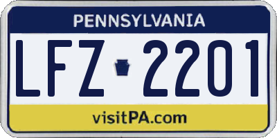 PA license plate LFZ2201