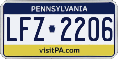 PA license plate LFZ2206
