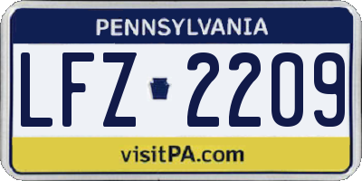 PA license plate LFZ2209