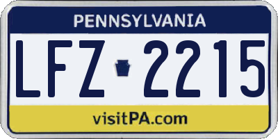 PA license plate LFZ2215