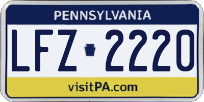 PA license plate LFZ2220