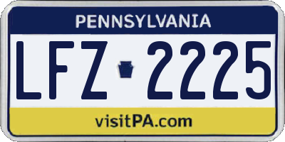 PA license plate LFZ2225