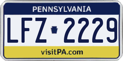 PA license plate LFZ2229