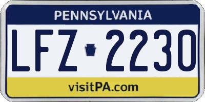 PA license plate LFZ2230