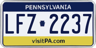PA license plate LFZ2237