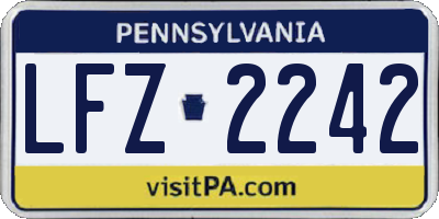 PA license plate LFZ2242