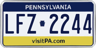 PA license plate LFZ2244