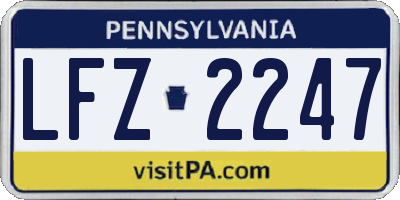 PA license plate LFZ2247
