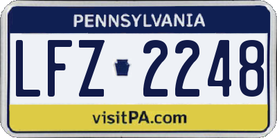 PA license plate LFZ2248