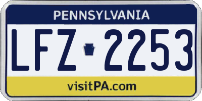 PA license plate LFZ2253