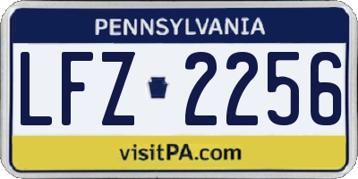 PA license plate LFZ2256
